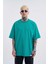 Erkek Basic Super Pamuklu Oversize Benetton Yeşili Tişört 1