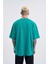 Erkek Basic Super Pamuklu Oversize Benetton Yeşili Tişört 2