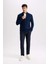 Twill Chino Kumaş Pantolon Slim Fit Dar Kesim Dar Paça Basic Düz Cepli B2091AX24AU 4