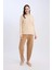 Pantolon Straight Fit Lastikli Bel Piliseli Basic Düz D4405AX24WN 3