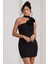 Choker Gül Detaylı Bodycon Mini Abiye Elbise 2