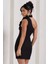 Choker Gül Detaylı Bodycon Mini Abiye Elbise 4