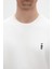 Relaxed Fit Ekru Düz T-Shirt 6