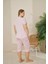 Büyük Beden Açık Pembe Polyviskon Kumaş Pijama Takımı – 7345 2