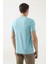 Slim Fit Aqua Düz Kabartma Baskılı T-Shirt 4