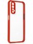 Newface Realme 7 Kılıf Miami Şeffaf Silikon - Kırmızı 1