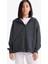 Kız Çocuk Kapüşonlu Basic Düz Cepli Fermuarlı Sweatshirt D9079A825SP 4