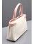Kadın Keten Dokuma Vizon Tote Bag. El ve Omuz Çantası. RY425 4