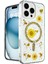 Newface iPhone 16 Pro Kılıf Daisy Simli Magsafe Kapak - Gold 1