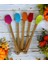 5'li Bambu Silikon Mini Spatula Seti Renkli 2