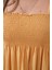 Sarı Ince Askılı Gipeli Uzun Rahat Yazlık Dokuma Elbise (130 Cm) 8
