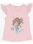 Kız Çocuk Tişört Çılgın Kız Baskılı Kolları Nakış Güpürlü 1.5-5 Yaş, Pembe 3