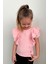 Kız Çocuk Tişört Güpürlü Çiçek & Yaprak Nakışlı 6-12 Yaş, Pembe 2