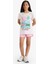 Kız Çocuk Pijama Takımı Baskılı Kısa Kollu Üst Beli Lastikli Şort E0665A825HS 2