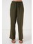 Geniş Paça Keten Pantolon 6735 - Haki 4