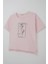 Kız Çocuk Tişört Taş Aksesuarlı Çiçek Baskılı 9-16 Yaş, Pembe 3