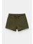Kız Çocuk Pamuklu Haki Şort - Cepli, Bağcıklı, Yazlık 1