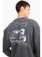 Fast & Furious Boxy Fit Bisiklet Yaka Sırt Baskılı Kalın Sweatshirt E1115AX25SP 1