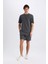 Regular Fit Düz Paça Cepli Basic Düz Şort B8792AX25SM 3
