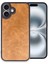 Newface iPhone 16 Plus Kılıf Aras Deri Kapak - Taba 1