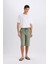Long Fit File Astarlı Uzun Boy Kargo Cep Deniz Şortu E0905AX25HS 4