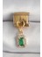 316L Çelik Gold Renk Sallantı Kare Yeşil Zirkon Taşlı Nomination Charm 1