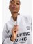 Fit Oversize Geniş Kalıp Dik Yaka Slogan Baskılı Sporcu Sweatshirt D7754AX25SP 5