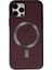 Newface iPhone 12 Pro Max Kılıf Coco Deri Magneticsafe Silikon - Bordo 1