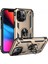 Newface iPhone 13 Pro Max Kılıf Sofya Yüzüklü Silikon Kapak - Gold 2