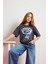 Kız Çocuk Disney Lilo & Stitch Oversize Geniş Kalıp Bisiklet Yaka Kısa Kollu Tişört E0481A825SP 1