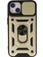 Newface iPhone 15 Kılıf Pars Lens Yüzüklü Silikon - Gold 1