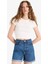 Mom Fit Yüksek Bel Paçası Katlamalı Fit Jean Şort E0924AX25SM 5