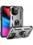 Newface iPhone 13 Pro Max Kılıf Sofya Yüzüklü Silikon Kapak - Gümüş 2