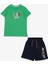 Erkek Çocuk Şortlu Takım Yazı Baskılı Cepli 8-14 Yaş, Yeşil 4