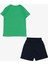Erkek Çocuk Şortlu Takım Yazı Baskılı Cepli 8-14 Yaş, Yeşil 5