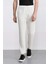 %100 Pamuk Keten Görünümlü Pantolon Beli Lastikli Slim Fit Dar Kesim Cepli Düz Paça D2671AX25SM 1