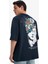 %100 Pamuk Loose Fit Bisiklet Yaka Sırt Baskılı Kısa Kollu Tişört B4320AX25SM 1