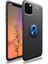 Newface iPhone 11 Pro Max Kılıf Range Yüzüklü Silikon - Siyah-Mavi 1