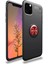 Newface iPhone 11 Pro Max Kılıf Range Yüzüklü Silikon - Siyah-Kırmızı 1