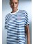 fit Oversize Geniş Kalıp Bisiklet Yaka Slogan Baskılı Sporcu Kısa Kollu TIŞÖRT E2782AX25SM 1