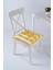 Elite Beta Sarı Beyaz Pofidik Sandalye Minderi Bağcıklı 40X40CM 1 Adet 1