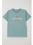 Erkek Çocuk Tişört Yazı Bakılı 5-10 Yaş, Su Yeşili 1