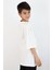 Erkek Çocuk Tişört Yazı Baskılı 8-14 Yaş, Ekru 3