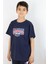 Erkek Çocuk Tişört Yazı Baskılı 5-10 Yaş, Lacivert 2