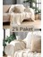 Elite Ekru Pamuklu Dekoratif Koltuk Örtüsü Set 170X230 Boyutlu Optimal Kaymaz Tasarım (2 Adet) 1 Adet 1