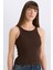 Slim Fit Dar Kesim Halter Yaka Fitilli Kaşkorse Atlet E2176AX25SP 2