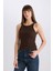 Slim Fit Dar Kesim Halter Yaka Fitilli Kaşkorse Atlet E2176AX25SP 4