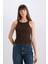 Slim Fit Dar Kesim Halter Yaka Fitilli Kaşkorse Atlet E2176AX25SP 5