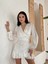 Drape Detaylı Fırfırlı Mini Elbise 1