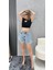 Glow Taş Işlemeli Kalp Detaylı Yarım Kollu Crop Triko Tişört 4